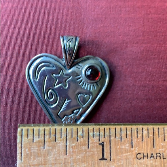 Robert Shields Designer sterling heart w/ garnet❣️ - Picture 3 of 4